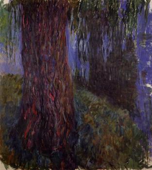 Claude Oscar Monet : Water-Lily Garden with Weeping Willow